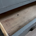 Vintage Grey Display Cabinet with Glass Doors