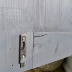 Vintage Grey Display Cabinet with Glass Doors