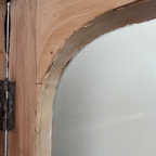 French Antique Painted Black Pine Glazed Display Cupboard