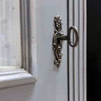 Narrow Grey Rustic Pine Glazed Cupboard