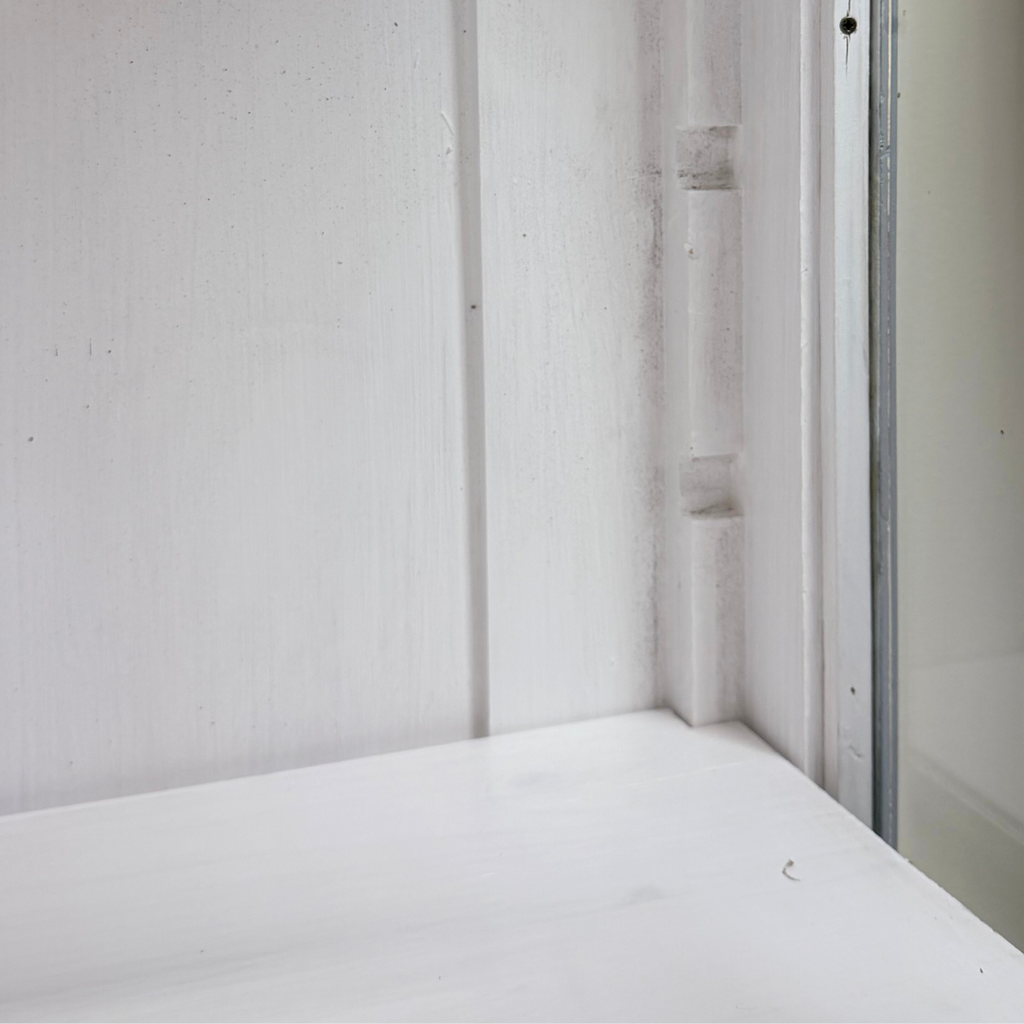 Narrow Grey Rustic Pine Glazed Cupboard