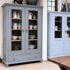 Vintage Grey Glazed Country Cupboard — Reclaimed Pine