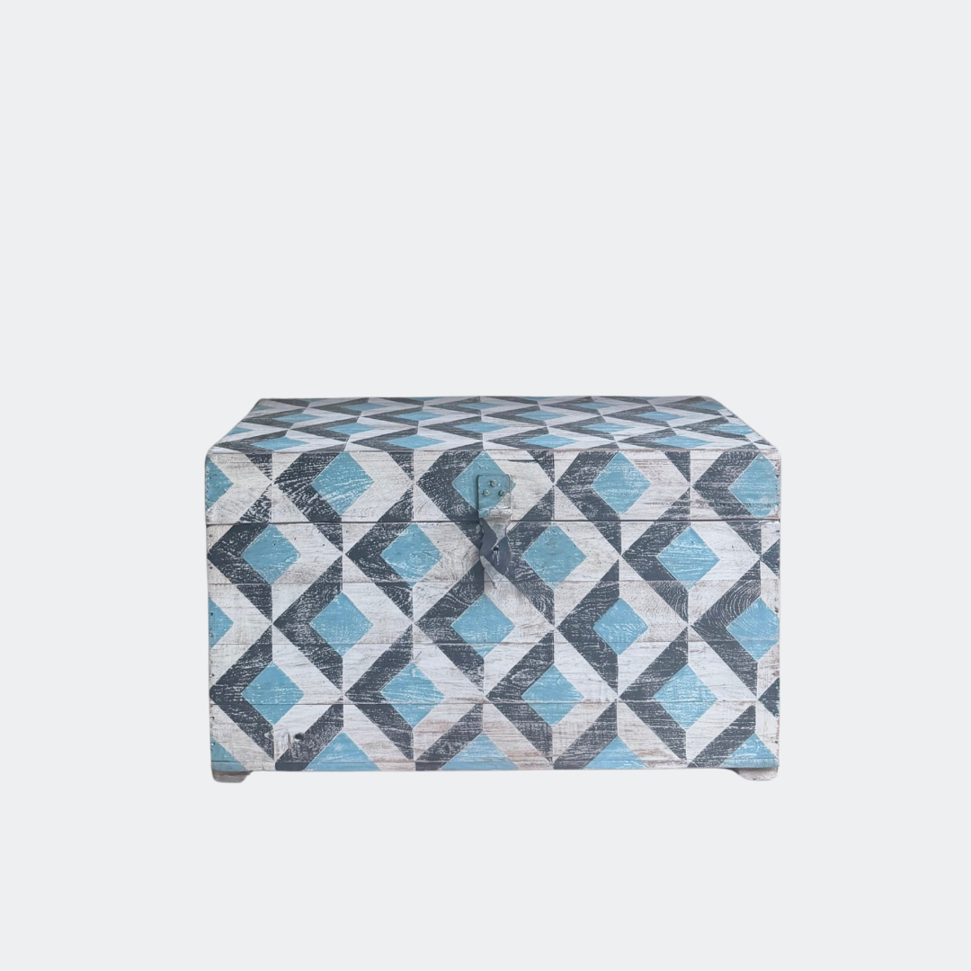 Hand-Painted Wooden Storage Box