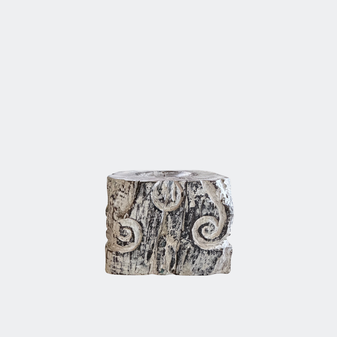 Handcarved Wooden Candle Holder