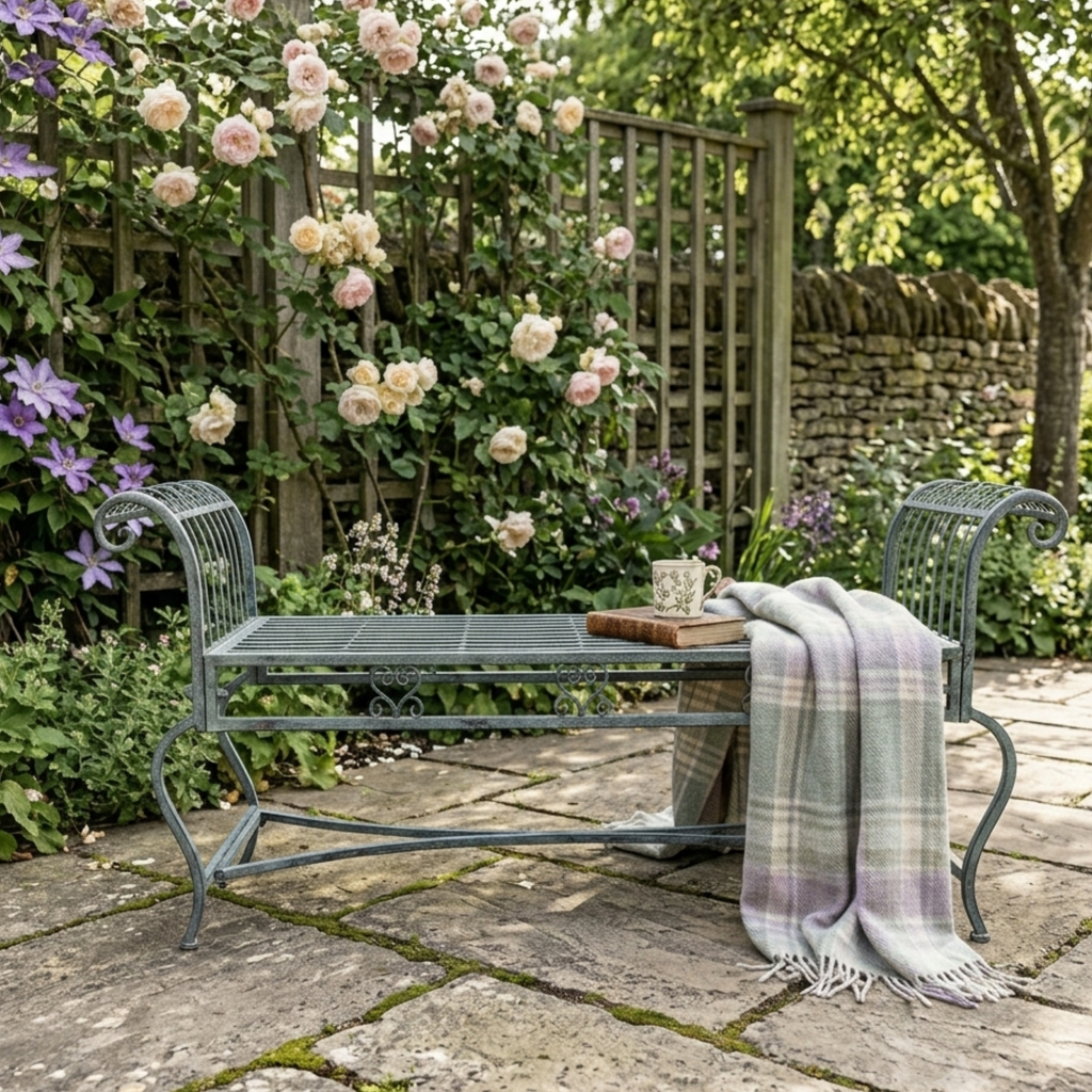 Wrought Iron Garden Bench