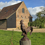 Cast Iron Rooster Sculpture