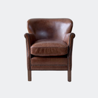 Leather Oak Wingback Armchair