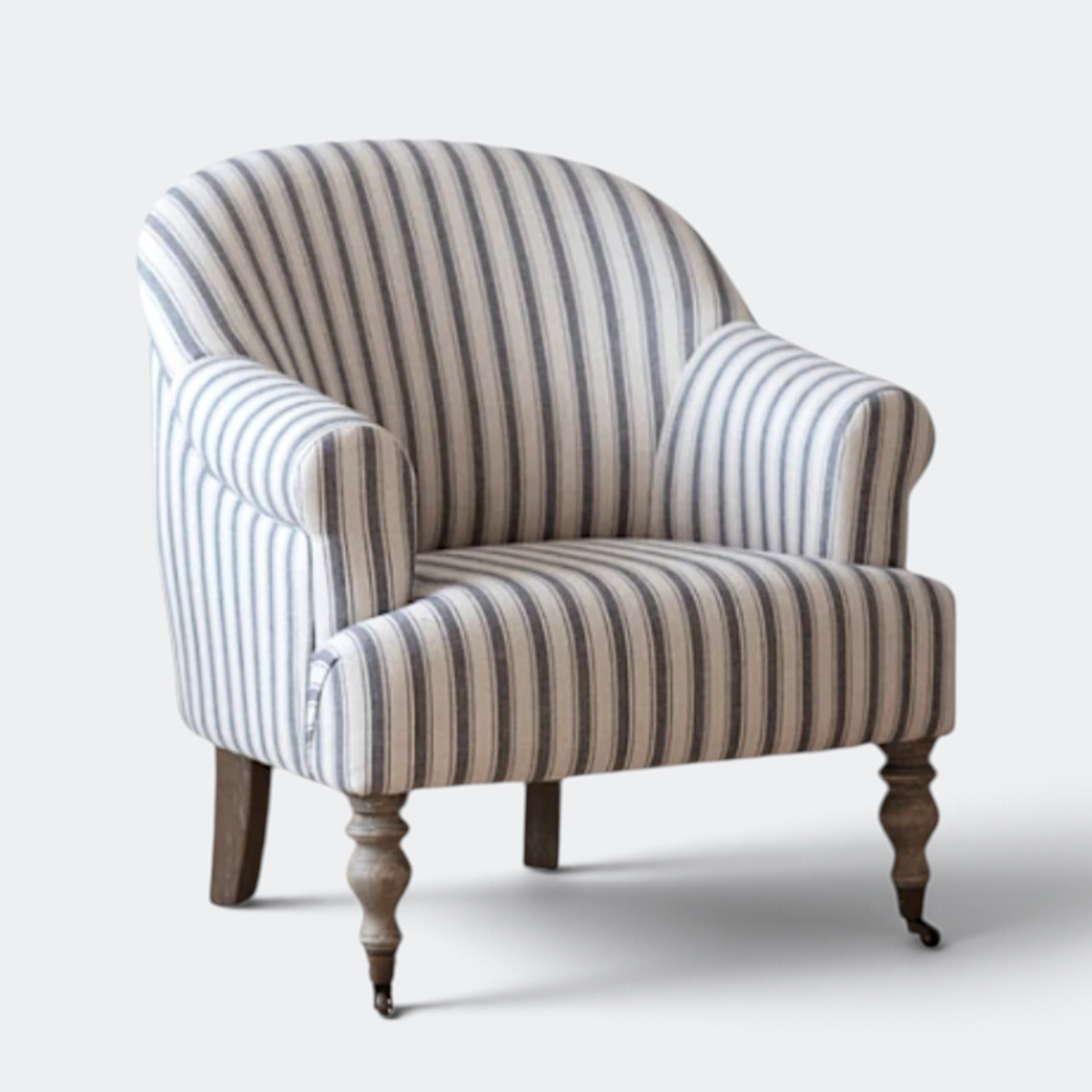 Country Home Stripe Armchair with Castors