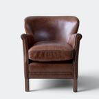 Leather Oak Wingback Armchair
