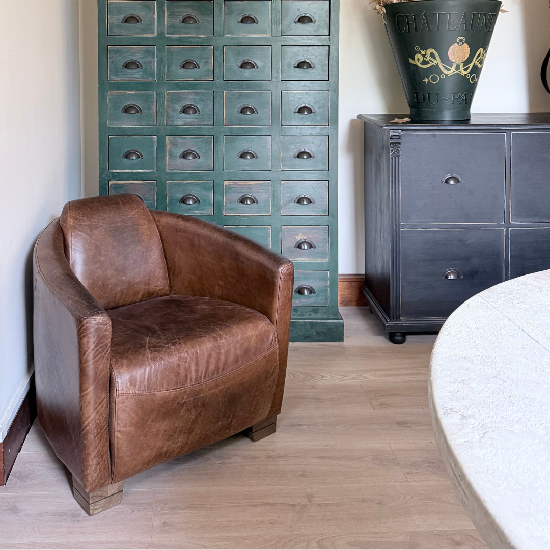Vintage Style Leather Rocket Chair