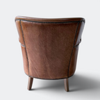 Leather Oak Wingback Armchair