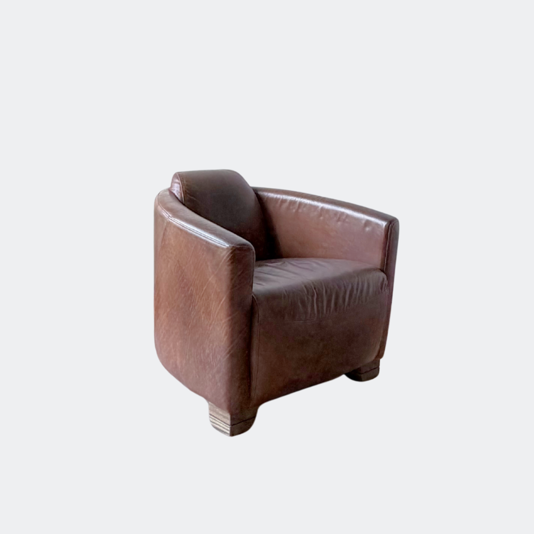 Vintage Style Leather Rocket Chair