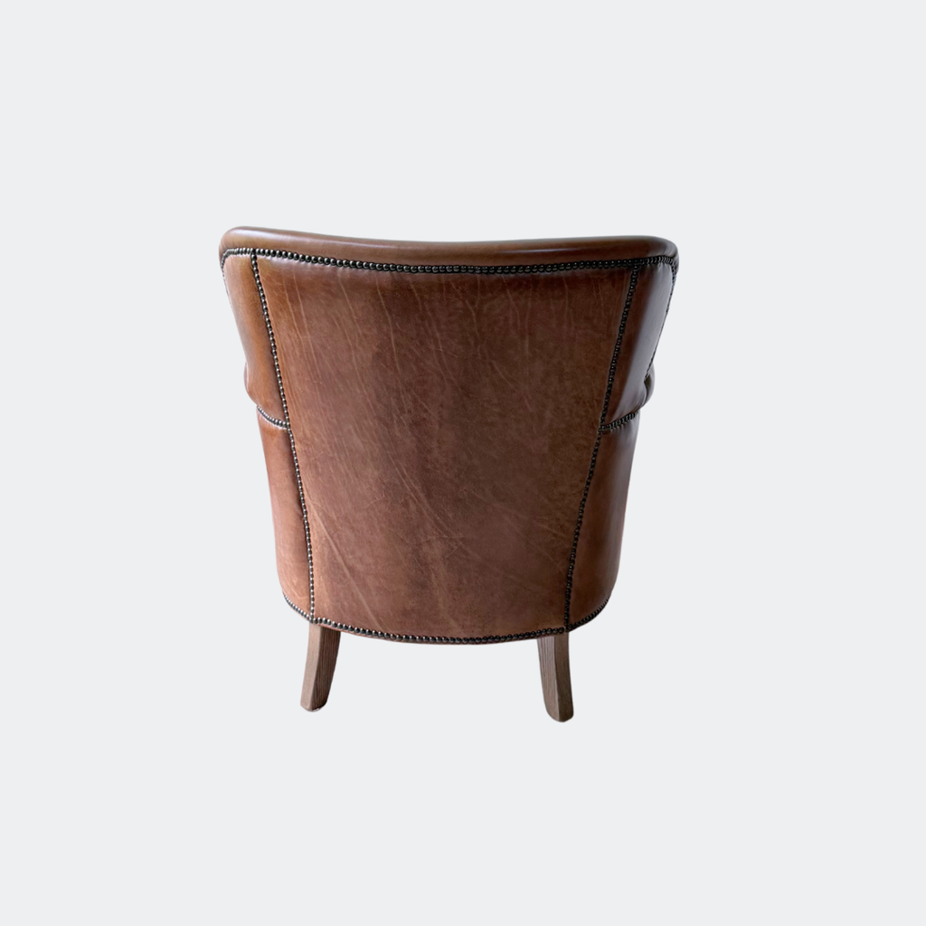Leather Oak Wingback Armchair
