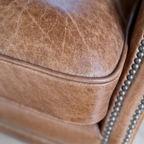 Leather Oak Wingback Armchair