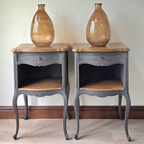 Pair of Vintage French Oak Bedside Tables