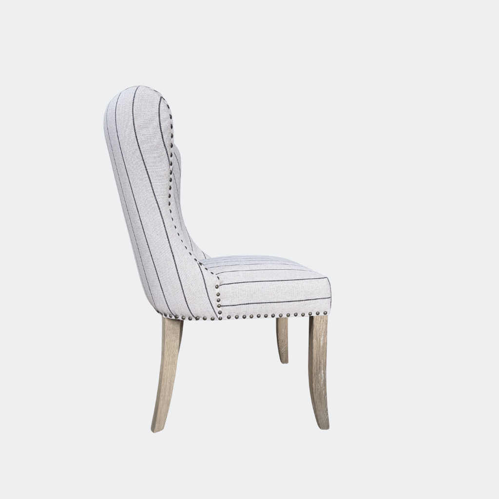 Wingback Dining Chair - Striped Linen