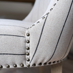 Wingback Dining Chair - Striped Linen