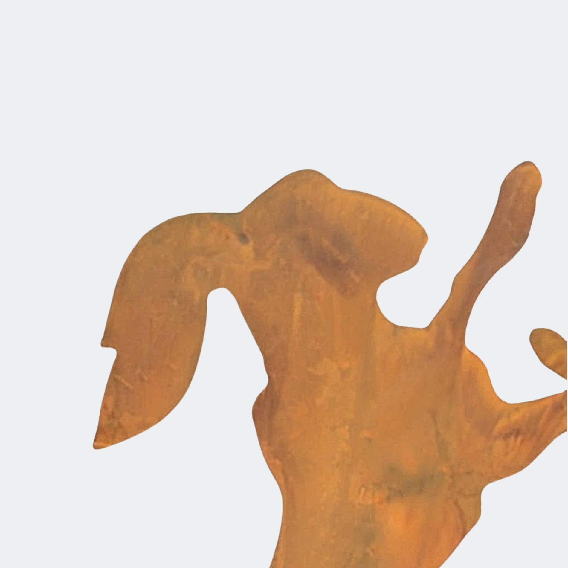 Boxing Hares Metal Garden Sculpture — Pair