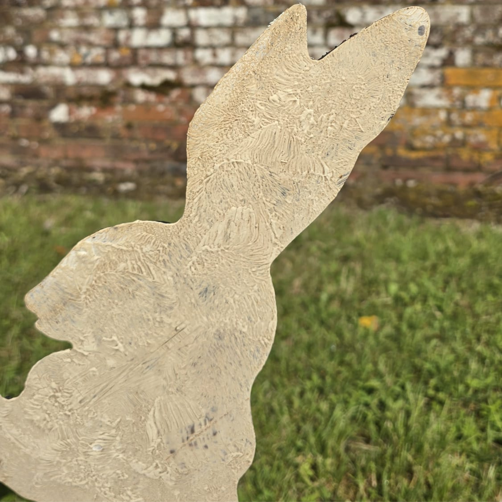 Boxing Hares Metal Garden Sculpture — Pair