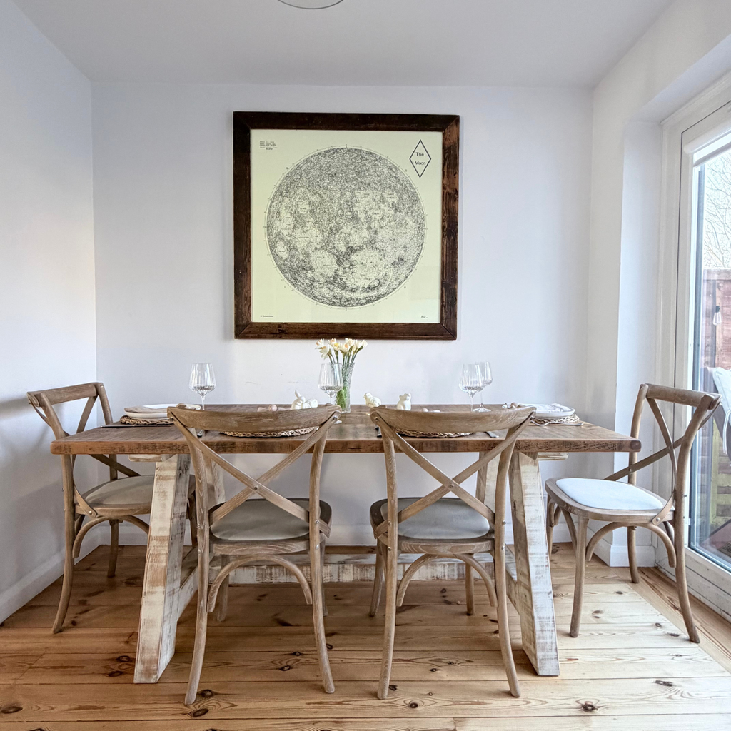Large Moon Surface Map Print 112x112 – Moon Artwork Framed