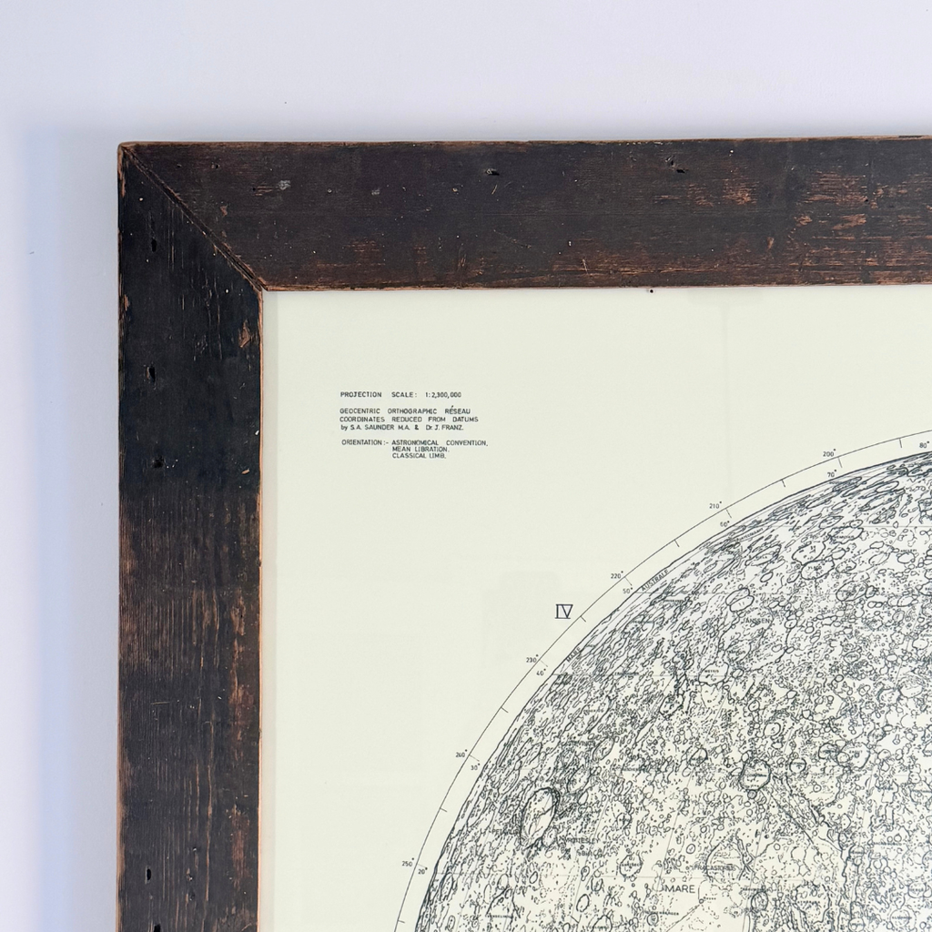 Large Moon Surface Map Print 112x112 – Moon Artwork Framed