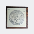 Large Moon Surface Map Print 112x112 – Moon Artwork Framed
