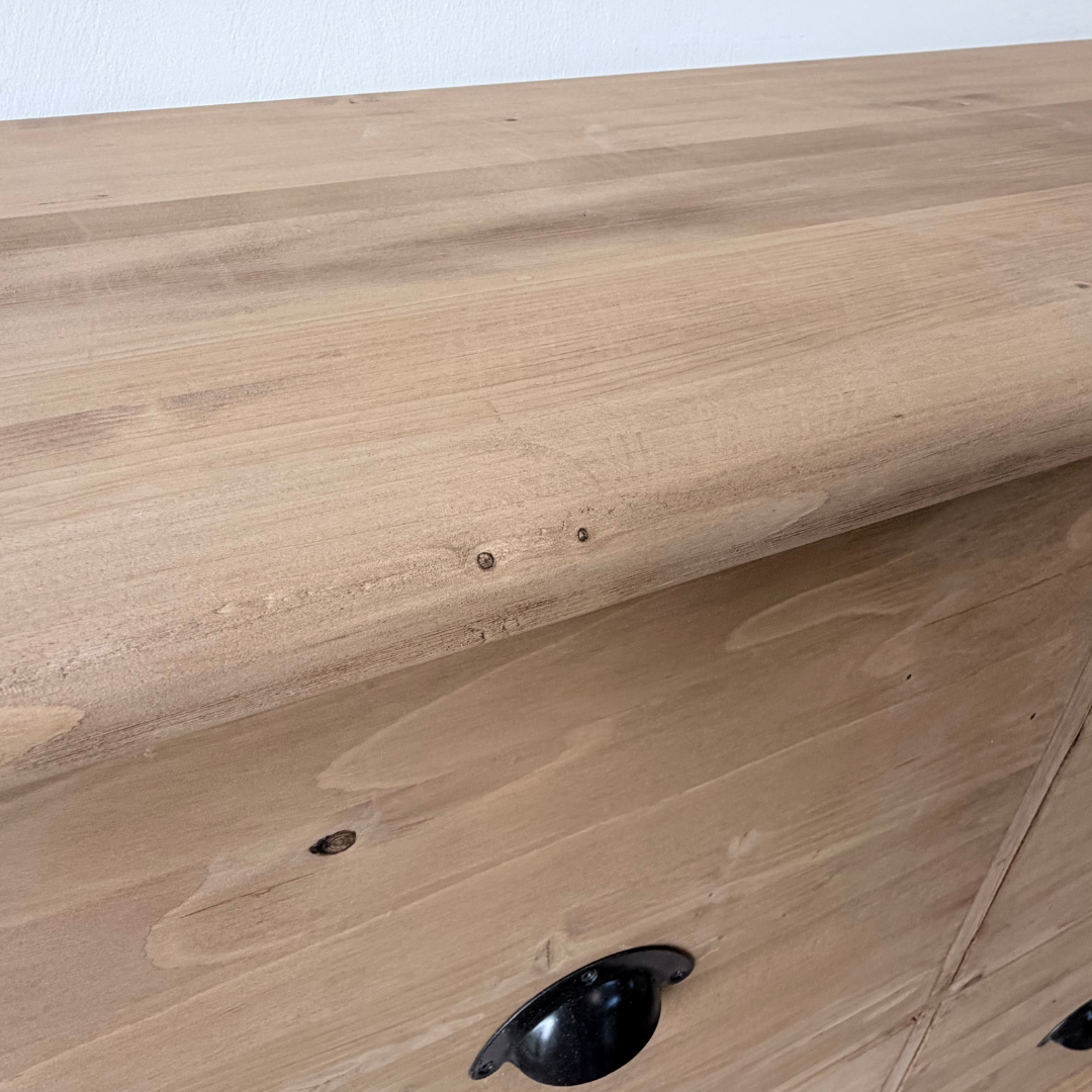 Natural Pine Chest of Drawers | 8-Drawer Farmhouse Storage Unit