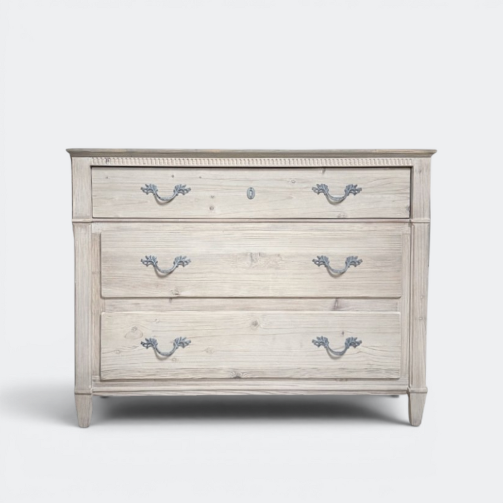 Reclaimed Pine Chest of Drawers with Grey Painted Top