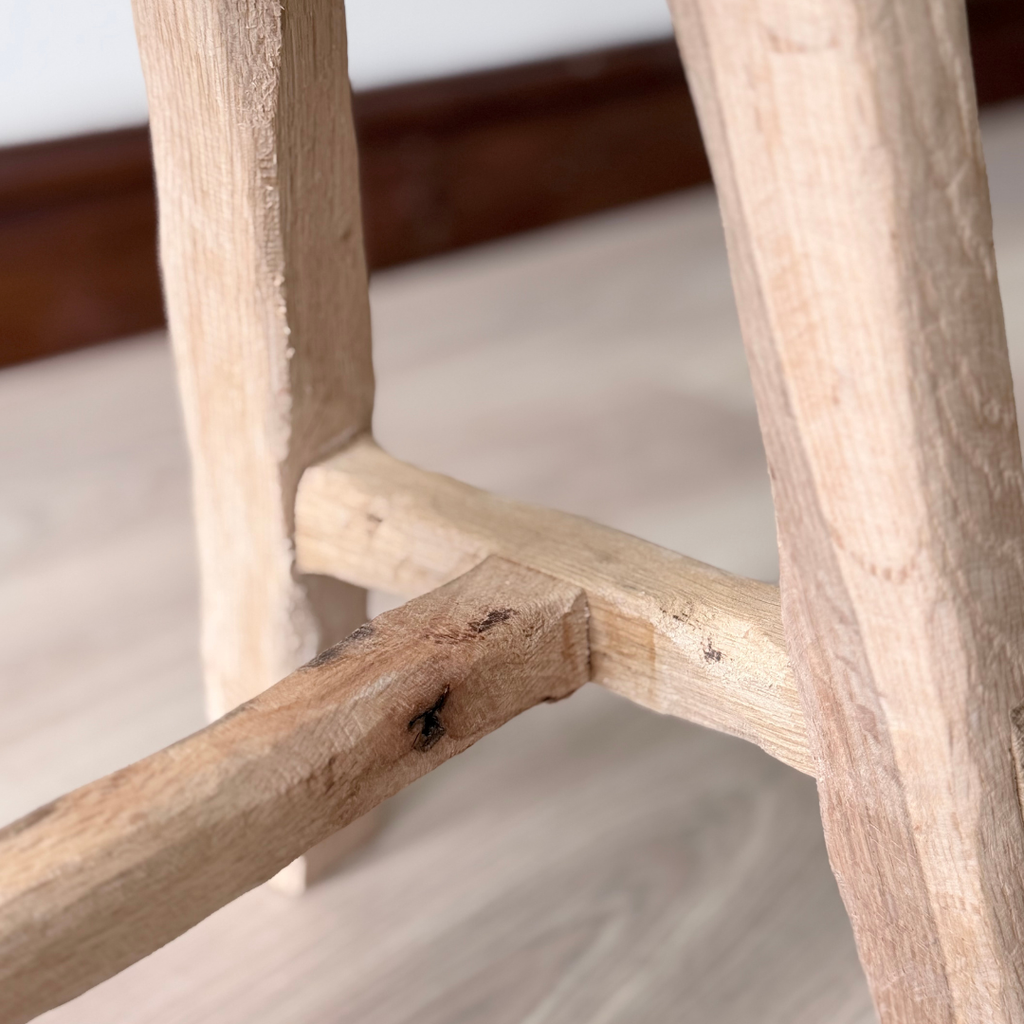 Handmade Red Oak Rustic Stool