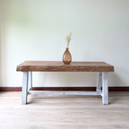 Reclaimed Oak Butcher Table | Handmade in France | 11cm Thick Live Edge