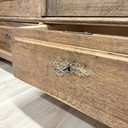 Vintage Solid Oak Wardrobe with Drawers