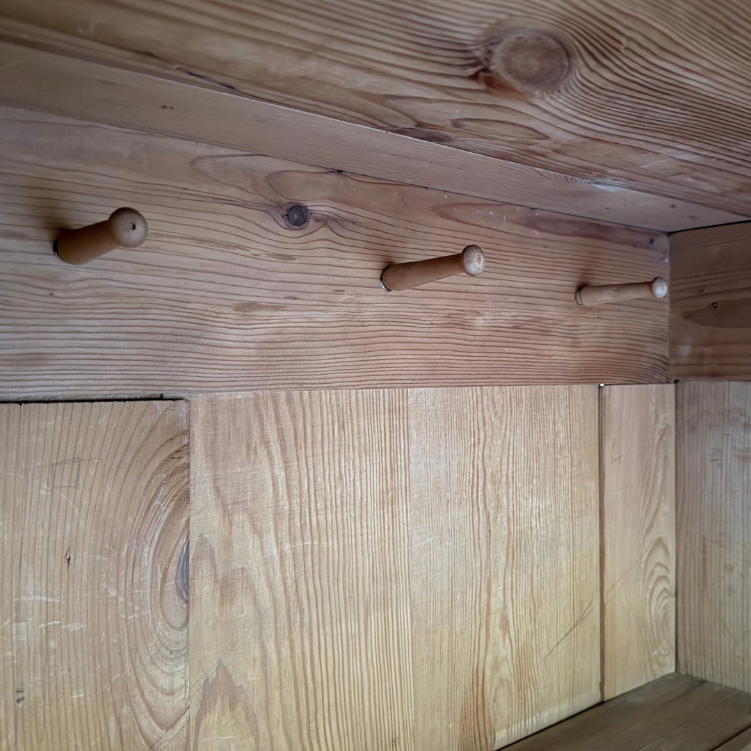 Vintage Solid Oak Wardrobe with Drawers