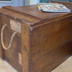Antique Pine Trunk with Original Trollope & Sons Label
