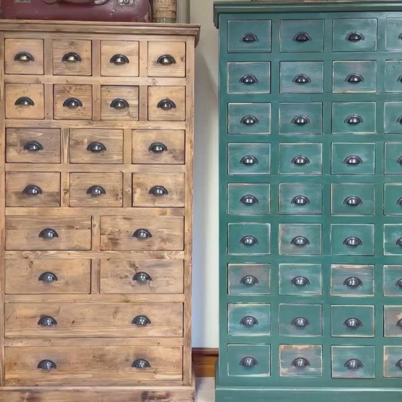Handcrafted Pine Multi-Drawer Cabinet - Apothecary Chest