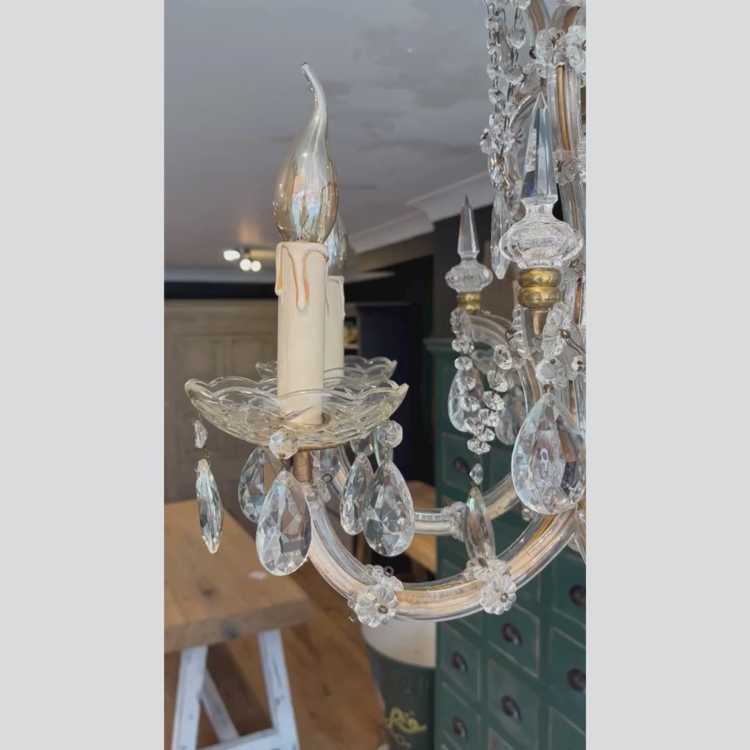 6-Arm Crystal Glass French Chandelier