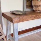 Reclaimed Oak Butcher Table | Handmade in France | 11cm Thick Live Edge