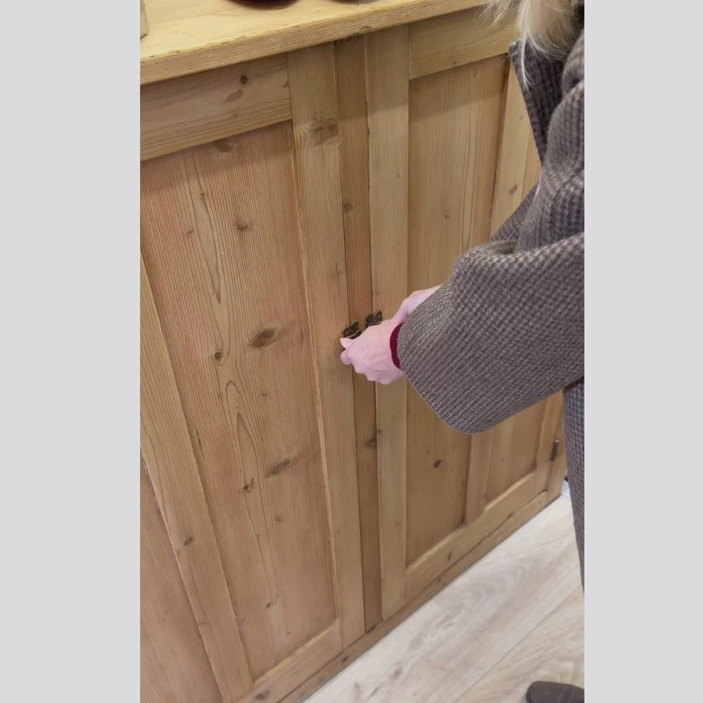 Antique Stripped Pine Shoe Cupboard