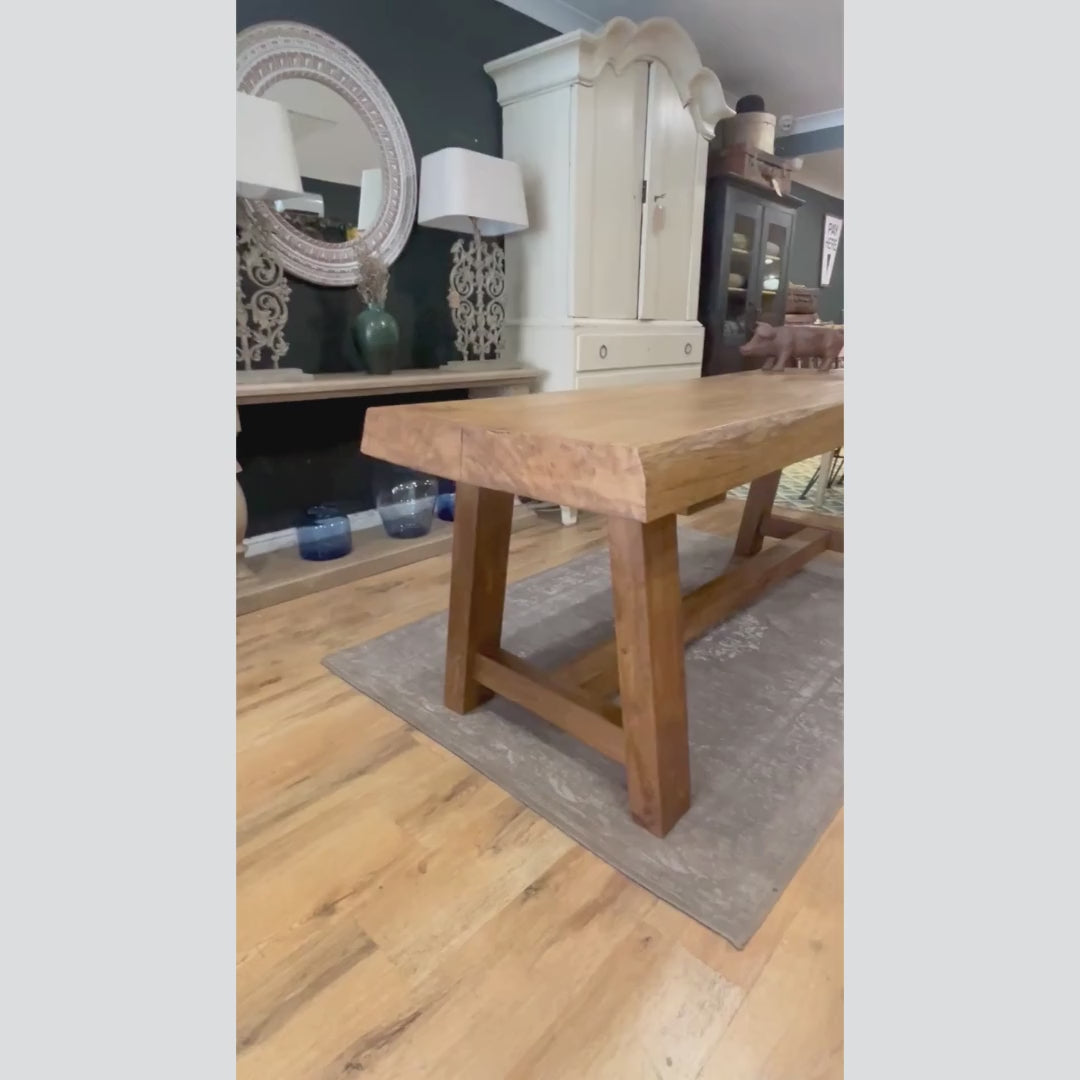 Butchers Block French Rustic Table in Solid Oak