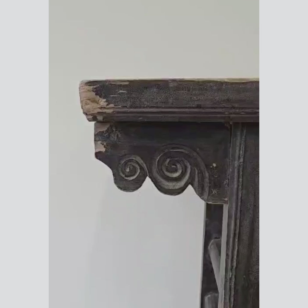 Antique-Style Asian Black Console Table