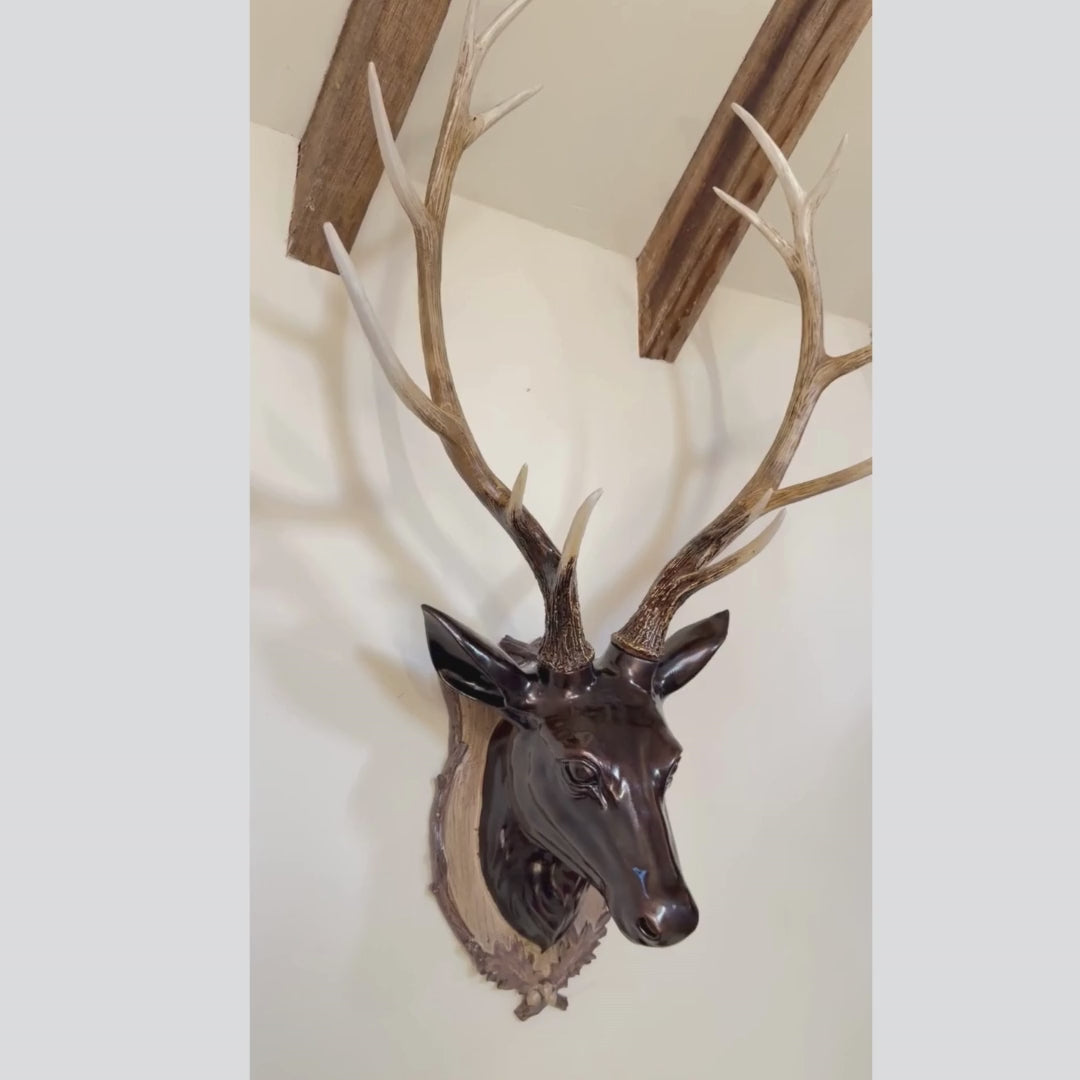 Decorative Stag Head Wall Mount - Resin Antlers