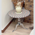 Hand Painted Indian Folding Side Table - Reclaimed Oak