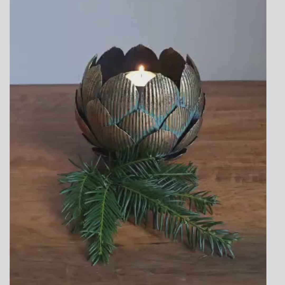 Vintage - Style Large Artichoke Candle Holder