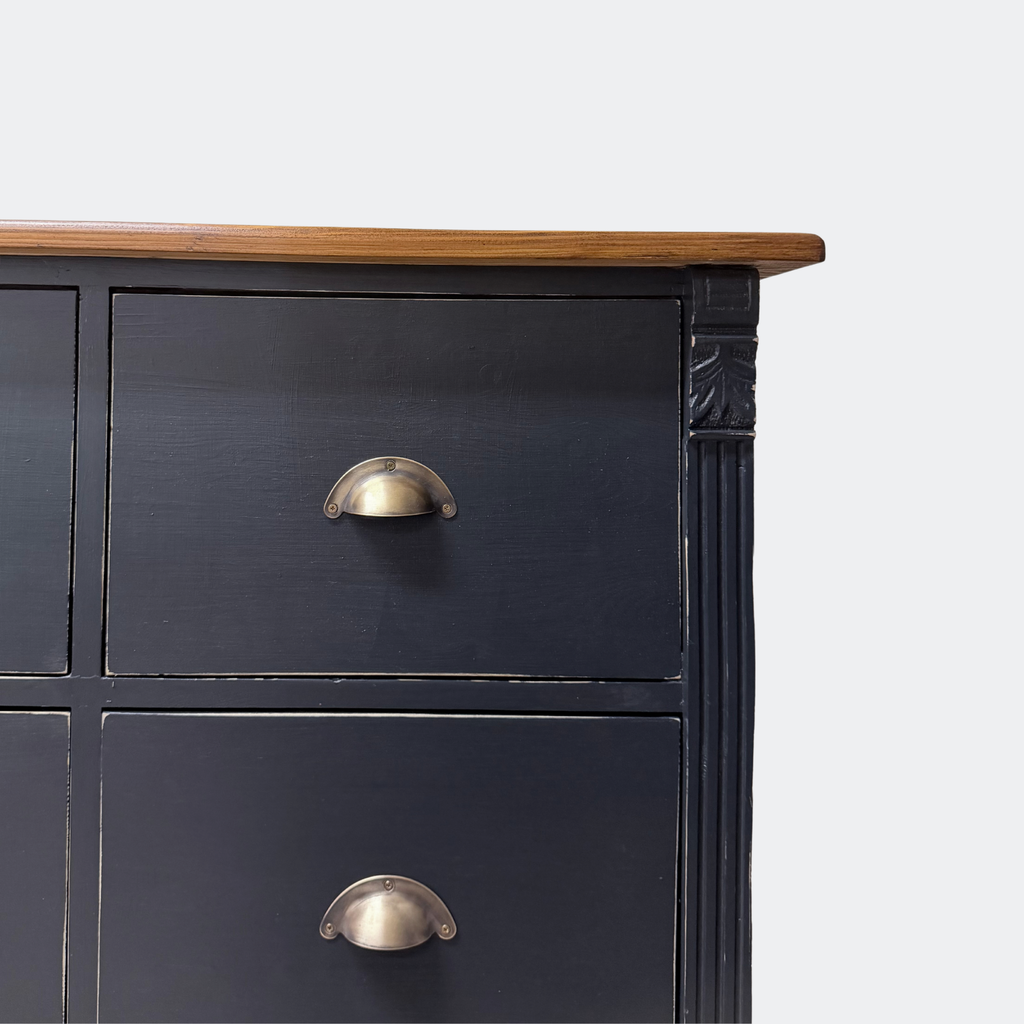 Black Twelve-Drawer Chest of Drawers — Handmade Solid Wood Storage