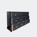 Black Twelve-Drawer Chest of Drawers — Handmade Solid Wood Storage