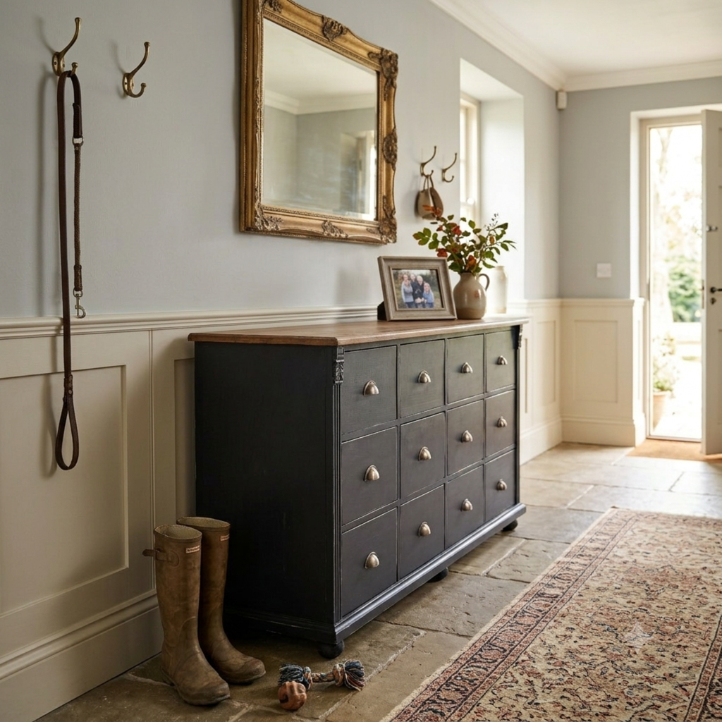 Black Twelve-Drawer Chest of Drawers — Handmade Solid Wood Storage