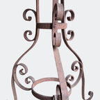 Vintage Rustic Iron & Whiskey Barrel Side Table