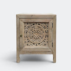 Carved Floral Bedside Cabinet