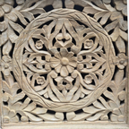 Carved Floral Bedside Cabinet