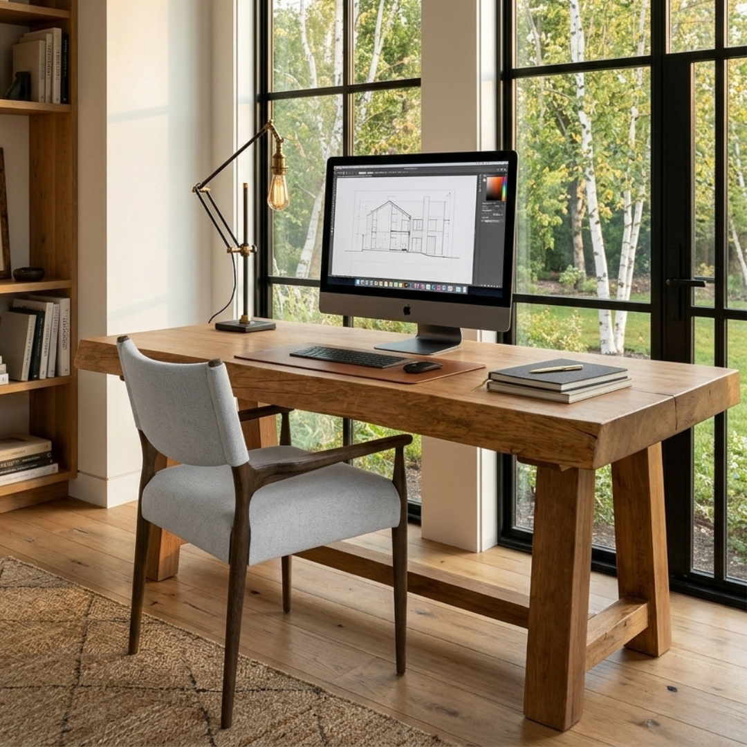 Reclaimed French Oak Butcher Table | 11cm Thick Live Edge