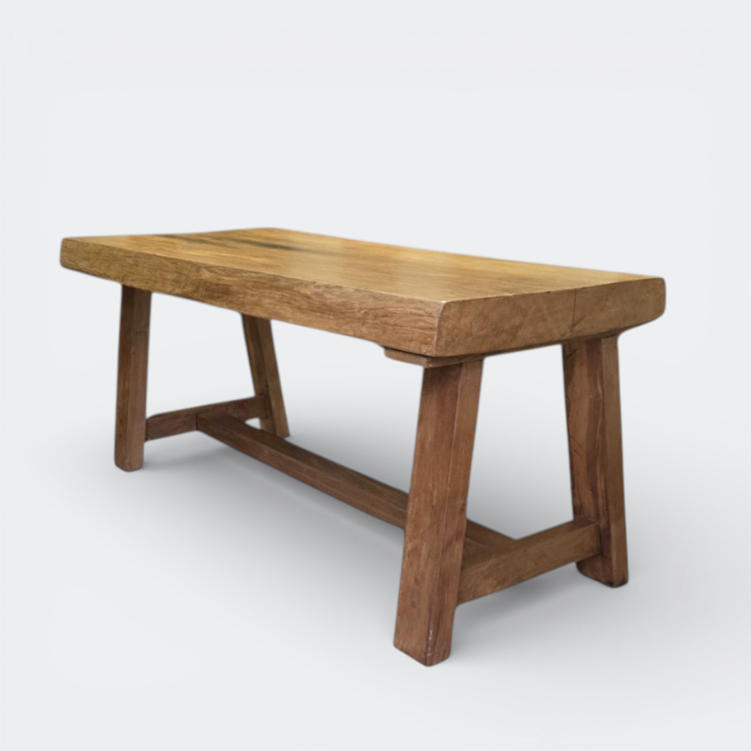 Reclaimed French Oak Butcher Table | 11cm Thick Live Edge
